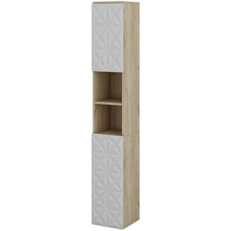 Vicco Armario De Ba&ntilde;o Edge, Blanco, 30 X 189.5 Cm Con 2 Puertas Y 3 Compartimentos, Vicco