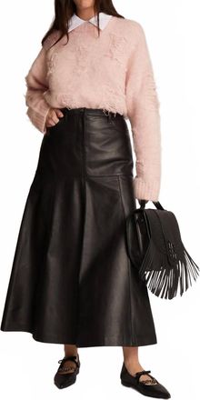 Munthe Womens Tuxya Vegan Leather Skirt In Black