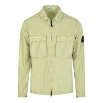 Stone Island Brushed Cotton 2 Pocket Shirt Jacket Mint Green 7615114WN-V0152