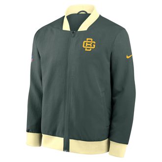 Nike Green Bay Packers Rivalries Collection Sideline Nike Mens NFL Full-Zip Bomber Jacket in Green | 03AU0KEP7T-C7N