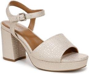 Naturalizer Lilly Block Heel Platform Sandal in Tan Faux Leather at Nordstrom Rack, Size 5.5