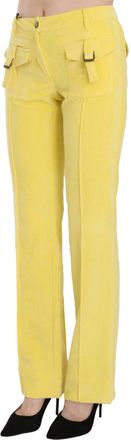 Just Cavalli Womens Corduroy Cargo Pants Yellow Polyester Elastane