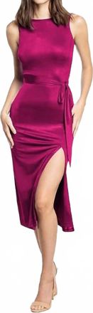 Dress The Population Karlie Bodycon Midi Dress In Dark Magenta