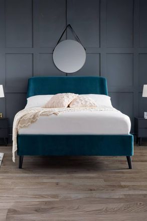 Julian Bowen Frida Upholstered Bed in Teal | Size: Double