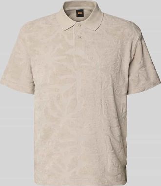 Boss Orange by Hugo Boss BOSS Orange Regular Fit Poloshirt aus Baumwoll-Mix Modell PE_FLOWER in Sand, Gr&ouml;&szlig;e XXXL