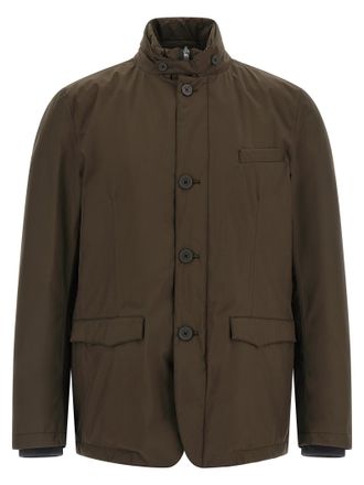Herno Brown Polyester Full-Length Mens Jacket