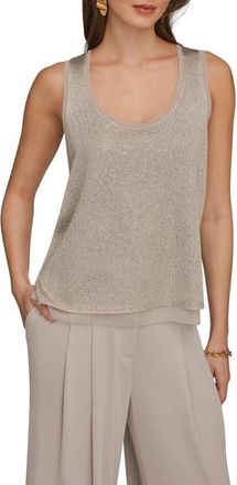 DKNY Sequin Shell Top in Tuscan Grey at Nordstrom, Size Small