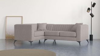 HOME AFFAIRE Ecksofa »MATTHEW L-Form ideal für kleine Räume, Masse B/T/H: 240/167/74 cm« elegantes Designsofa, Steppung im Rücken, incl. Zierkissen