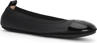 Yosi Samra Samantha Foldable Ballet Flat in Black/Black at Nordstrom, Size 11