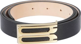 Victoria Beckham Dorian Frame Belt Narrow Textured Belt