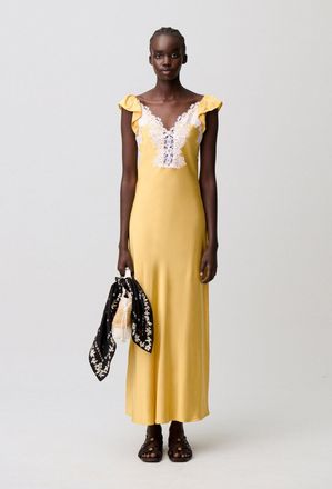 Claudie Pierlot Robe satin dentelle