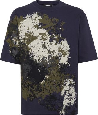 Dsquared2 paint-splatter T-shirt - men - Cotton - S - Blue