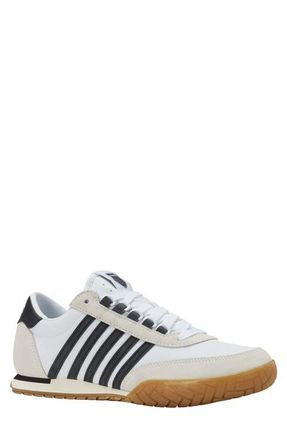 K-Swiss Vintage Trainer Low Top Sneaker in White/Black/Gum at Nordstrom, Size 10.5