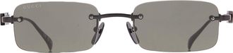 Gucci Grey Rectangular Mens Sunglasses GG1808S 001 52