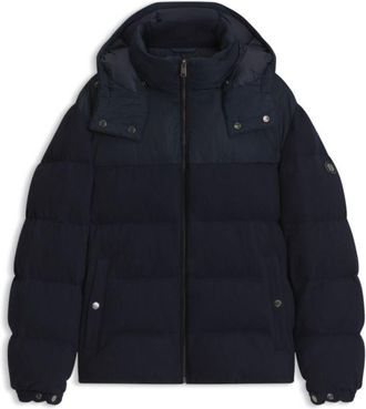 BOSS Removable-hood jacket in brushed twill
