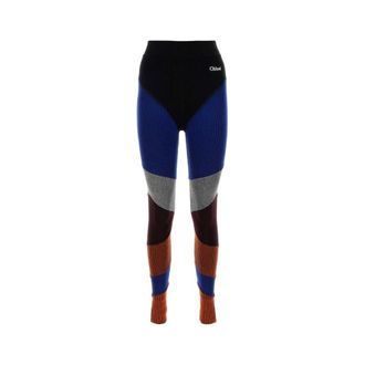 Chlo&eacute; Stretch Wool Blend Leggings - female - Chlo&eacute; - Leggings - Multicolor - XS - Trousers