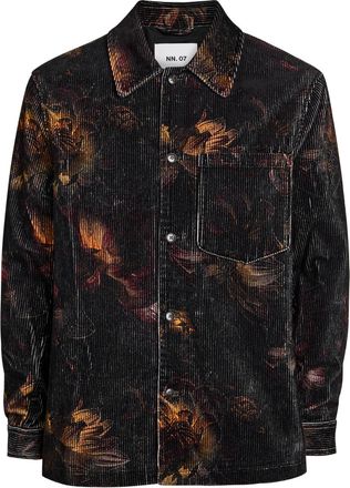 Nn.07 Blaze Printed Corduroy Overshirt - Black - Xxl
