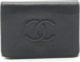 Chanel Pre-owned Wallets, female, Black, Size: ONE SIZE Pre-owned Leather Wallet
