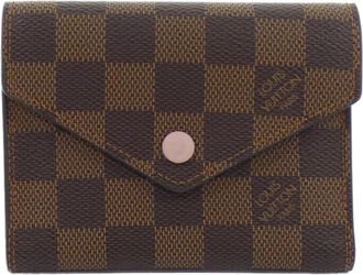 Louis Vuitton Ebene Rose Ballerine Coated Canvas Wallet (Tri-Fold) (Pre-Owned)