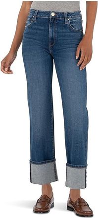 Kut from the Kloth Sienna High-rise Straight Leg-roll Up 5 Womens Jeans Admire : 16 32, Cotton/Denim/Elastane