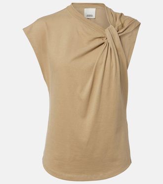Isabel Marant Nayda gathered cotton jersey T-shirt