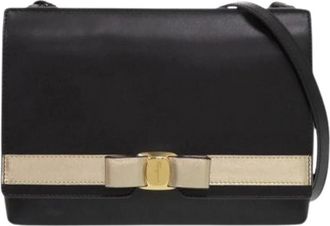 Ferragamo Pre-owned Cross Body Bags, female, Black, Size: ONE SIZE Pre-owned Leather Crossbody Bag