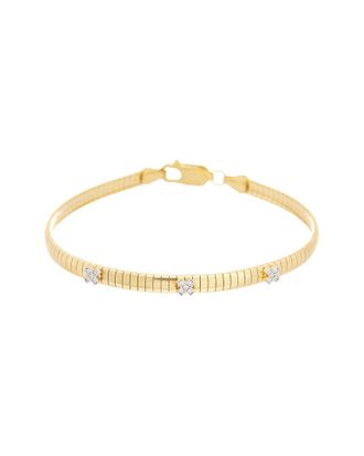 Meshmerise 18K Over Silver 0.08 Ct. Tw. Lab-Grown Diamond Bracelet