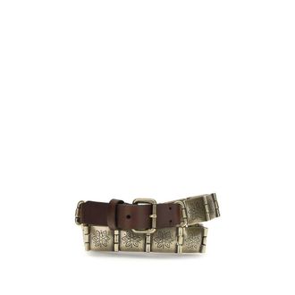 Etro Brown Calf Leather Bos Taurus Regular Womens Belt