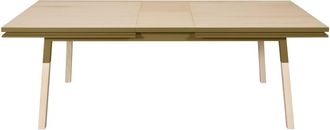 Mon Petit Meuble Français Mesa rectangular de madura de fresno maciza 140x90 cm con 1 extensión