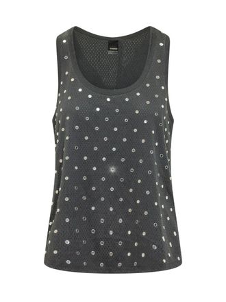 Pinko Black Embellished Round Neck Top