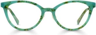 Eyebobs Statuette 51mm Cat Eye Reading Glasses in Jade Marble /Gunmetal at Nordstrom, Size +2.75
