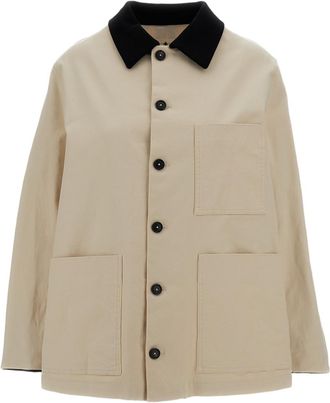 Barena White Geppetto Stretch Cotton Wool-Blend Overshirt