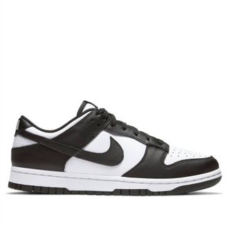 Nike Womens Dunk Low Retro Basketball Sneakers In White/white/black