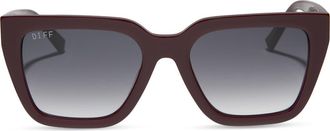 DIFF Eyewear Amara 54mm Square Sunglasses in Dark Cherry/Grey Gradient at Nordstrom