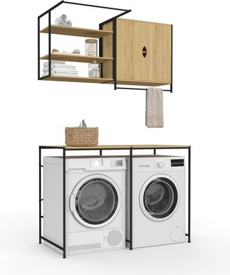 IDMarket Set Lavatrice E Asciugatrice Di Design Industriale Detroit