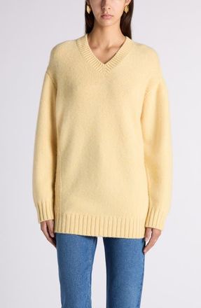 Bottega Veneta Twisted V-Neck Cashmere Sweater in 9311 Butter at Nordstrom, Size X-Large