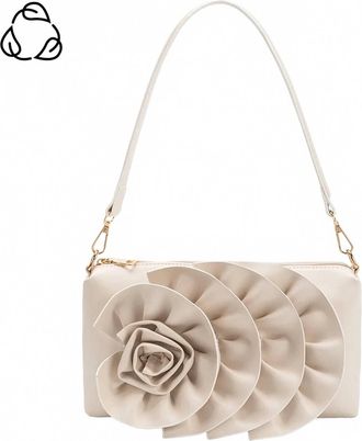 Melie Bianco Florence Recycled Vegan Shoulder Bag In Ivory