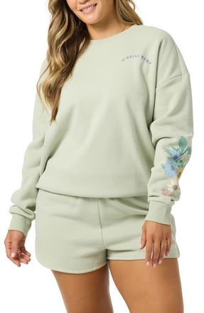 O'Neill Petal Oversize Cotton Blend Crewneck Sweatshirt in Desert Sage at Nordstrom, Size Xx-Large