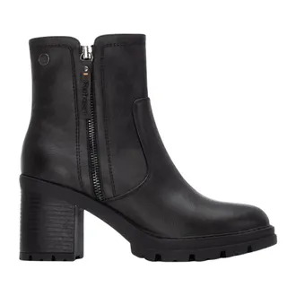 Refresh Schoenen, Dames, Zwart, 39 EU, Leer, Zwarte Enkellaarsjes van Nep Leer