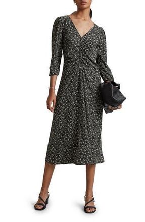 & Other Stories Floral Midi Dress in Black at Nordstrom Rack, Size 10