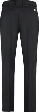 Department Five Mens Black Wool-Blend Trousers