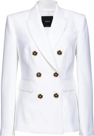 Pinko Double-Breasted Blazer With Gold Button Accents And Tailored Fit