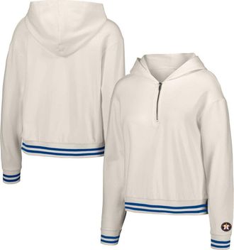 Lusso Womens Lusso White Houston Astros Magnolia Tri-Blend Quarter-Zip Hoodie at Nordstrom, Size Xx-Large