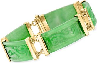Ross-Simons Jade Dragon Bracelet With 18kt Gold Over Sterling