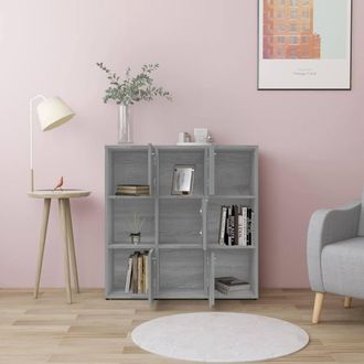 Berkfield Home Modern Book Cabinet Grey Sonoma 90x30x90 cm Engineered Wood | Size: 90 x 30 x 90 cm