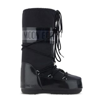 Moon Boot Schoenen, Dames, Zwart, 39 EU, Leer, Icon Glance Boot