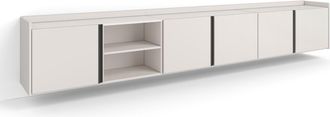 Skraut Home Skraut Home - Mueble Tv, Televisi&oacute;n, Muebles De Sal&oacute;n, Almacenaje, 309x35x50cm, Para Tv Hasta 80, Colgado, Suspendido, Estilo Moderno, Beige