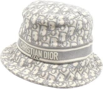Dior Pre-owned Trotter Oblique Katoenen Bucket Hat - Heren - Vintage Accessoires - Beige - ONE Size - Katoen - Vintage