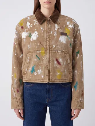 Moschino Giacca in cotone effetto painted