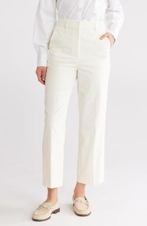 Theory High Waist Straight Leg Pants in Ivory at Nordstrom Rack, Size 8